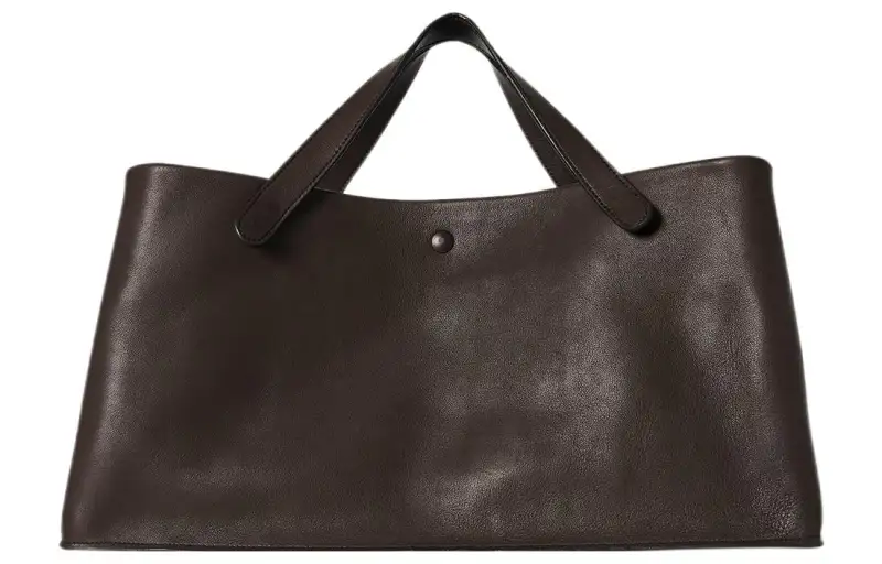 THE ROW Polished Saddle Leather Tote Bag, Shopping Bag, Handbag Regular Women's Dark Brown