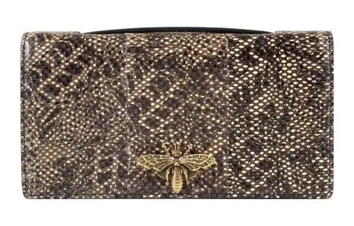 DIOR Snake Skin Clutch Women's Brown