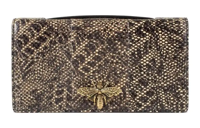 DIOR Snake Skin Clutch Women's Brown