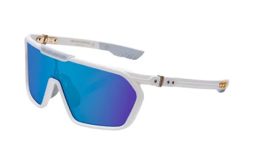 Chrome Hearts 18K Gold plated Irregular Shape Sunglasses Unisex White