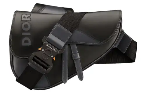 DIOR Saddle Smooth Calfskin Saddle Bag, One Shoulder Handbag Men's Black