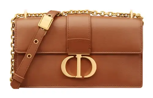 DIOR 30 Montaigne East West Cow Leather Shoulder Bag, Crossbody Bag Women's Gold Brown