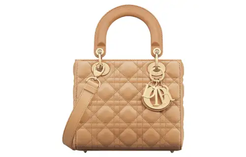 DIOR Lady Dior Sheepskin Handbag, Shoulder Bag, Crossbody Bag, Handbag Small Women's Bronze