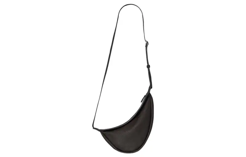 THE ROW Slouchy Banana Deerskin Shoulder Bag, Crossbody Bag Small Women's Dark Brown