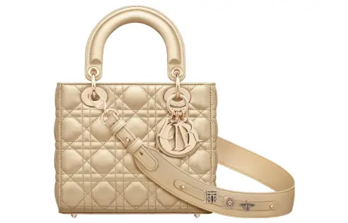 DIOR Sheepskin Shoulder Bag, Crossbody Bag, Handbag Women's Gold