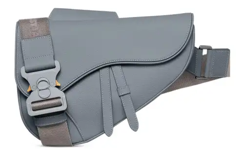 DIOR Grained Calfskin Saddle Bag, Messenger Bag, Crossbody Bag, Shoulder Bag Men's Dior Gray