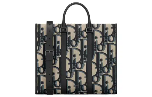 DIOR Oblique Print Shoulder Bag, Crossbody Bag, Handbag Men's Beige & Black