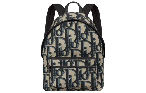 DIOR Smooth Cow Leather Detail Backpack Men's Beige & Black