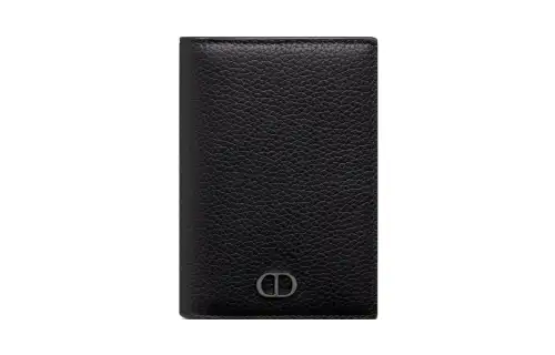 DIOR Grain Cow Leather Card Holder Men's Black