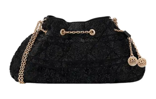DIOR Cotton Bucket Bag, Shoulder Bag Women's Black