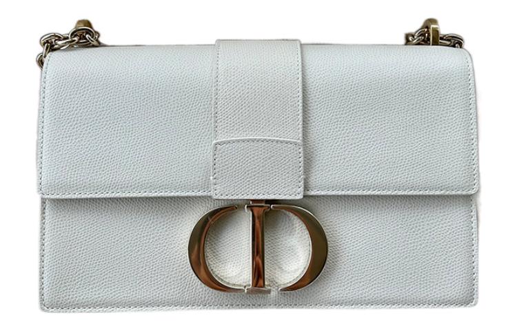 DIOR Dior 30 Montaigne Flap Closure Adjustable Shoulder Strap Grained Calfskin Montaigne Shoulder Crossbody Bag Regular Women's White