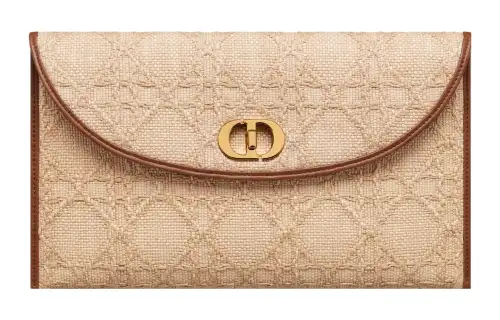 DIOR 30 Montaigne Natural Vine Raffia Clutch Women's Yellow