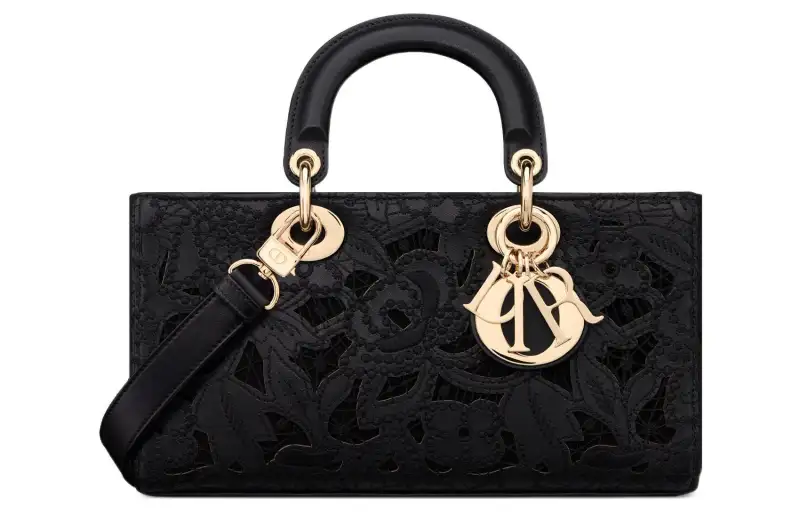 DIOR Lady D JOY Calfskin Shoulder Bag, Crossbody Bag, Handbag Medium Women's Black