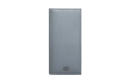 DIOR Grain Calfskin Card Holder, Wallet Regular Men's Gray