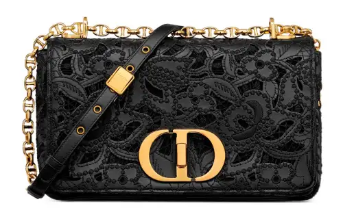 DIOR Caro Calfskin Shoulder Bag, Crossbody Bag Medium Women's Black