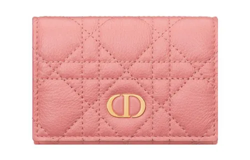 DIOR Caro Soft Calfskin Wallet Extra Small Women's Light Pink