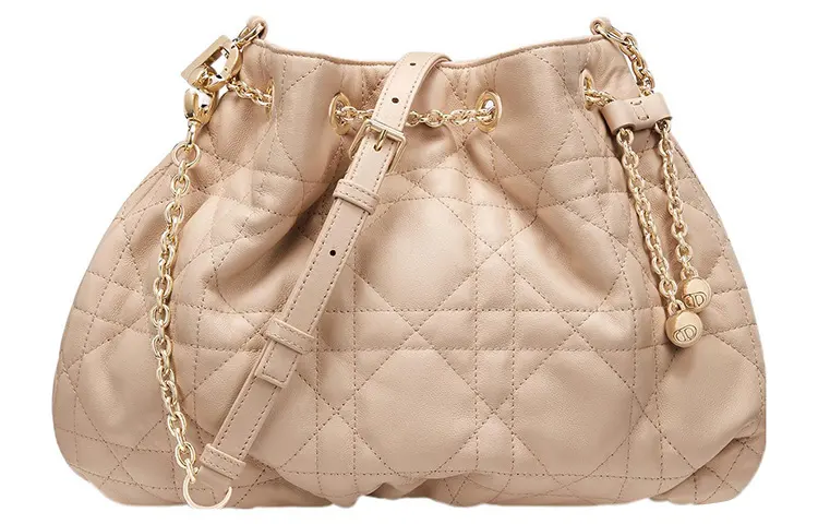 DIOR Lambskin Crossbody Bag, Shoulder Bag Women's Beige