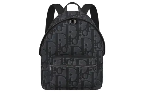 DIOR Smooth Cow Leather Detail Backpack Men's Black