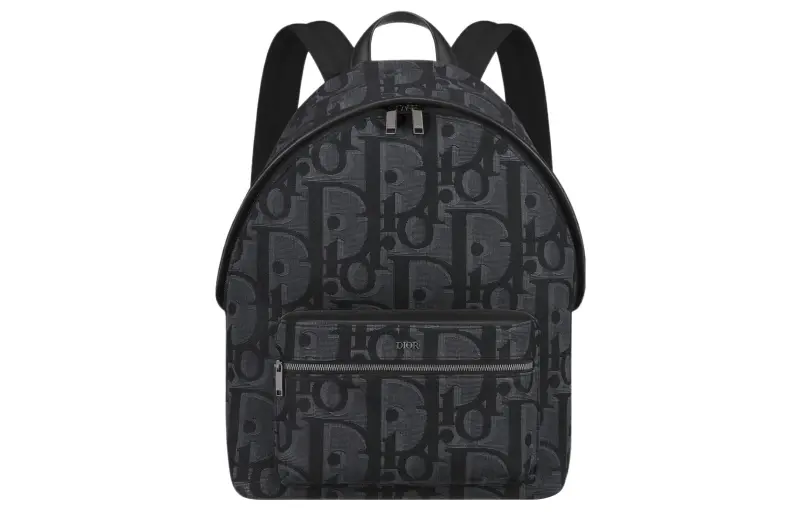 DIOR Smooth Cow Leather Detail Backpack Men's Black