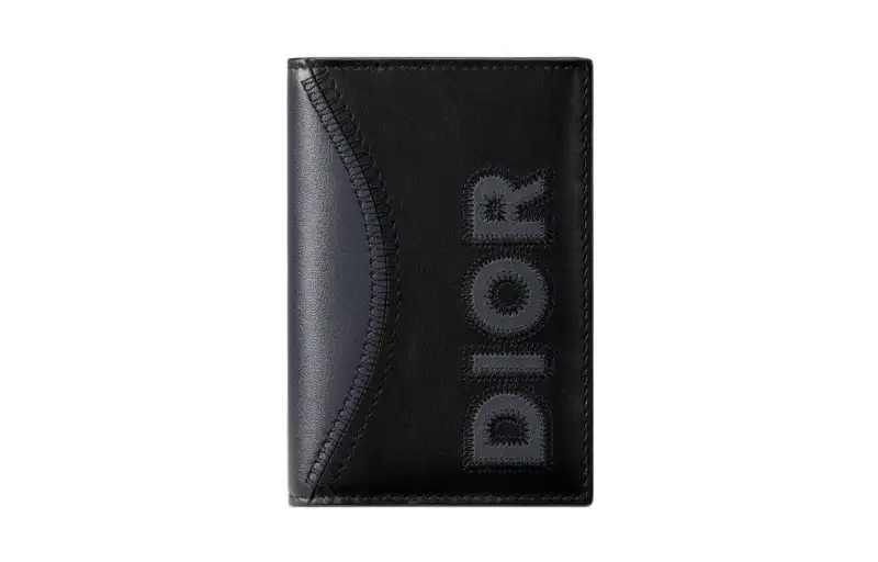 DIOR Calfskin Card Holder Men's Black