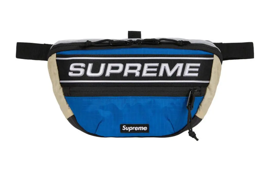 Supreme Waterproof Nylon Crossbody Bag, Fanny Pack Regular Unisex Blue Gray Multicolor