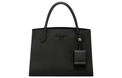 PRADA Monochrome Leather Coin Purse, Tote Bag, Shopping Bag, Shoulder Bag, Crossbody Bag, Handbag Medium Women's Black