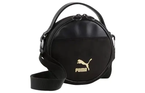 PUMA Fabric+Artificial Leather Small Round Bag, Shoulder Bag, Crossbody Bag, Handbag Regular Women's Black