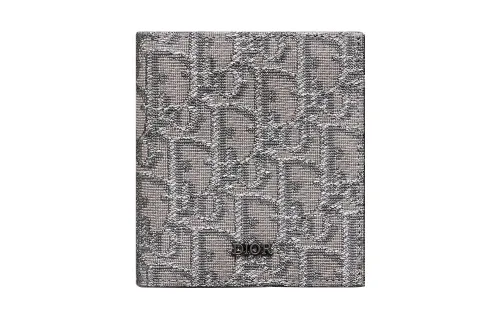 DIOR Fabric Card Holder, Wallet Regular Men's Gray