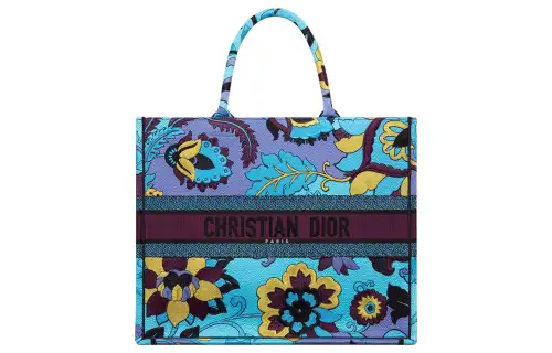 DIOR BookTote Embroidery Tote Bag, Shopping Bag, Handbag Large Women's Space Blue