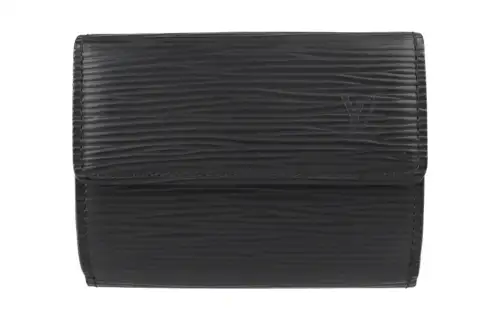LOUIS VUITTON Epi Leather Coin Purse Unisex Black