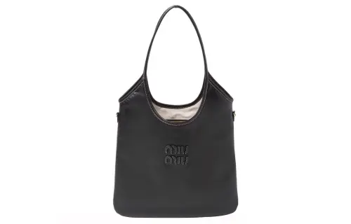 MIU MIU Leather Tote Bag, Shopping Bag, Handbag Women's Black