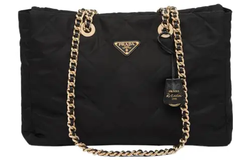 PRADA Re Edition Recycled Nylon Parachute Tote Shopping Bag Shoulder Bag Large Women's Black