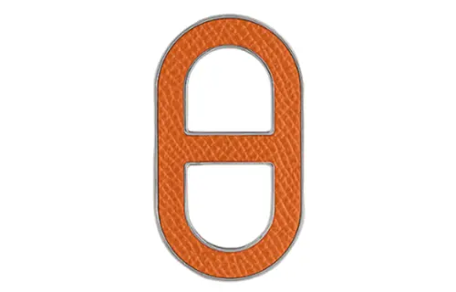 HERMES Chaine D'Ancre Brooches Unisex Orange