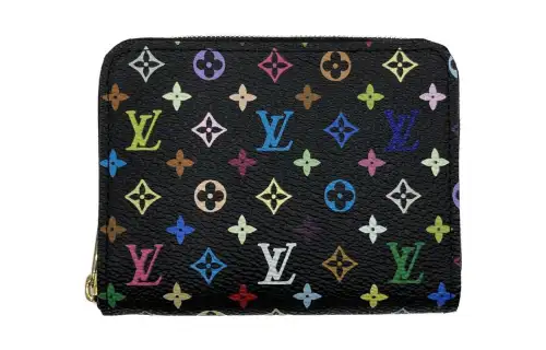LOUIS VUITTON Zippy PVC Coated Canvas Coin Purse Women's Black