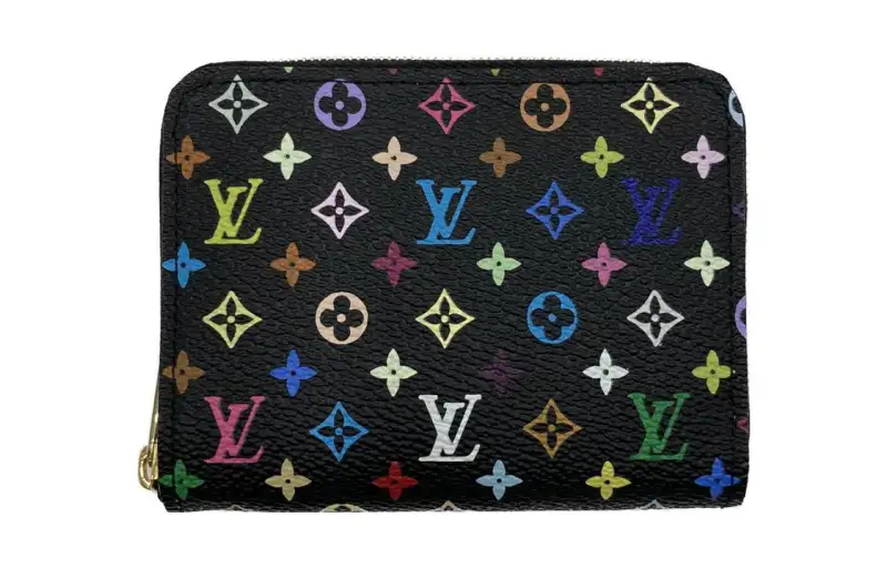 LOUIS VUITTON Zippy PVC Coated Canvas Coin Purse Women's Black