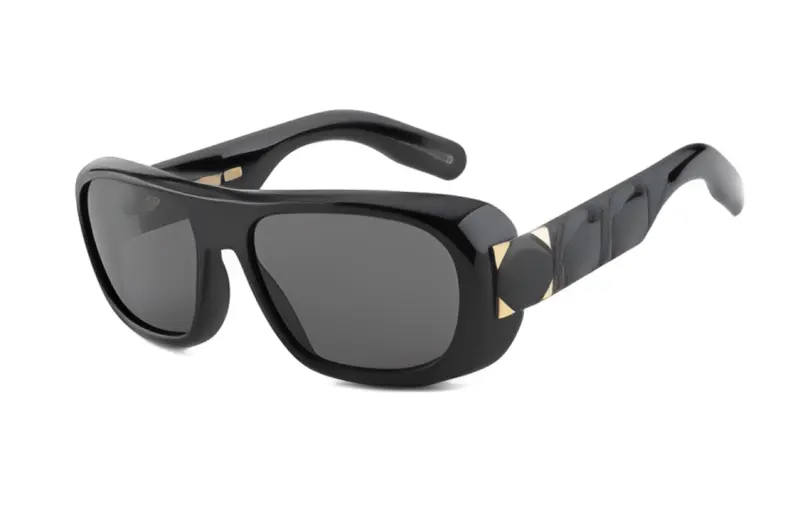 DIOR Plate Frame Irregular Shape Sunglasses Unisex Black