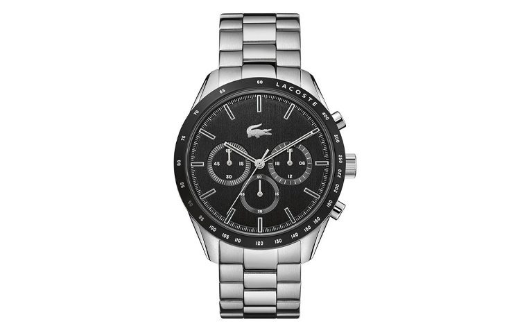 LACOSTE Boston Wrist Watches Quartz Movement Stainless Steel Strap 42mm Black Dial Men's Watches
