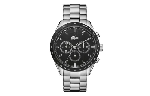 LACOSTE Boston Wrist Watches Quartz Movement Stainless Steel Strap 42mm Black Dial Men's Watches