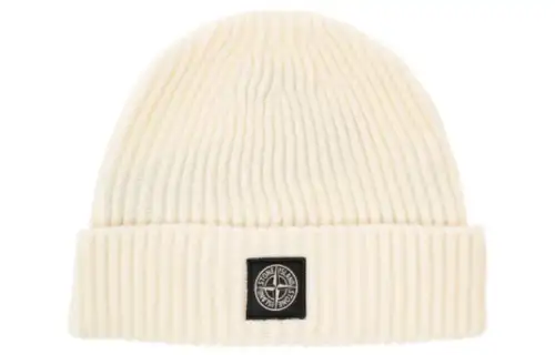 STONE ISLAND Compass-Patch Turn-Up Brim Knitted Beanie