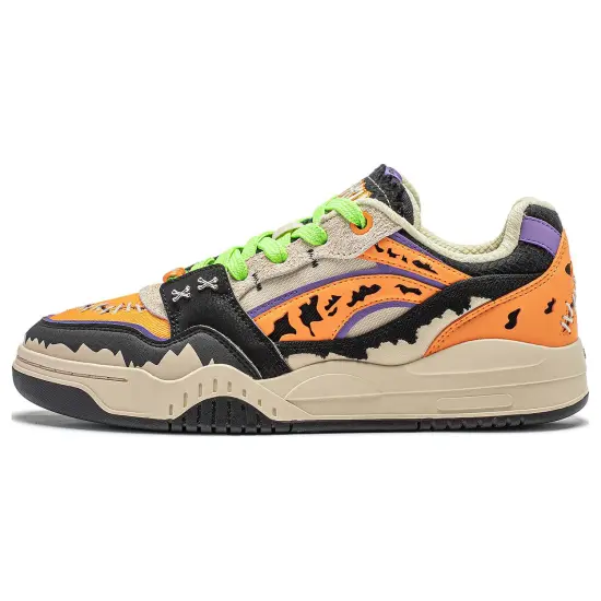 LINING Yuebai Skateboard Shoes Unisex Low-Top Orange Black/Khaki