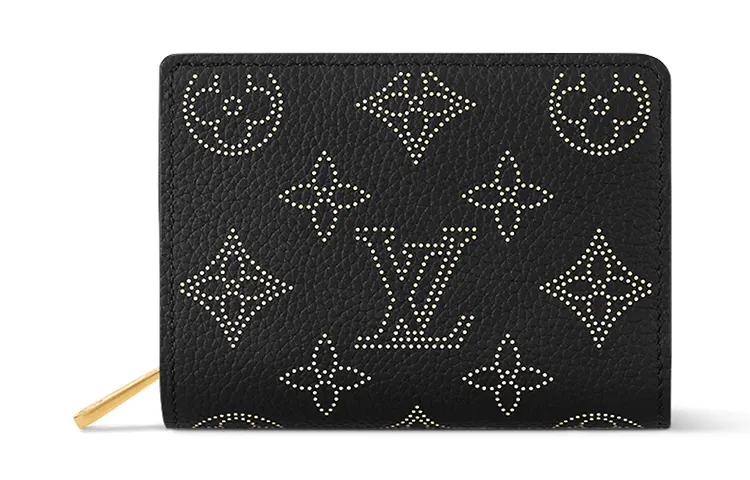 LOUIS VUITTON Cow Leather Wallet Regular Women's Black