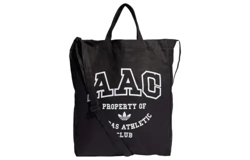 Adidas Originals Trefoil Cotton Canvas Tote Bag, Shopping Bag, Shoulder Bag, Crossbody Bag Regular Unisex Black