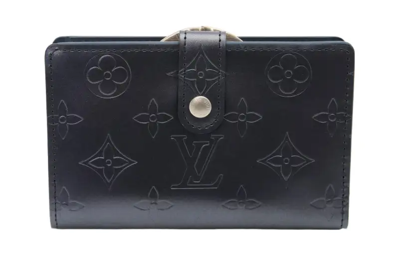 LOUIS VUITTON Leather Wallet Women's Black