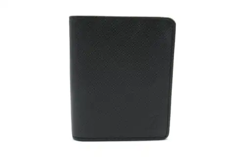 LOUIS VUITTON Leather Wallet Unisex Black