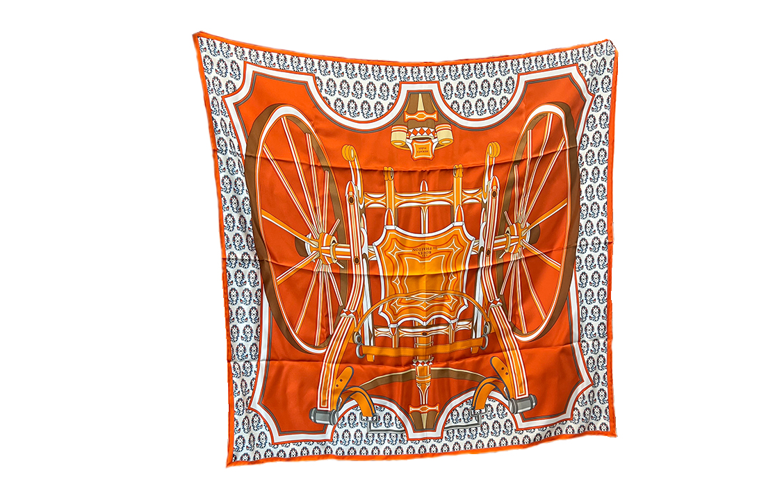 Женский шарф Hermes Шелковый (оранжевый)
