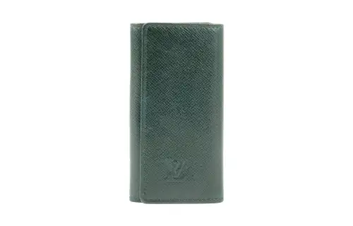LOUIS VUITTON Taiga Leather Wallet Key Pouch Women's Dark Green