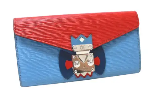 LOUIS VUITTON Sarah Epi Leather Wallet Regular Women's Blue Red