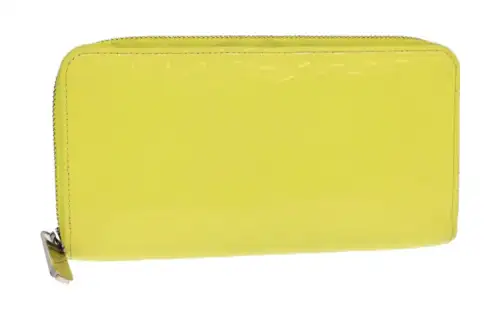 LOUIS VUITTON Zippy Zip Closure Leather Wallet Women's Yellow