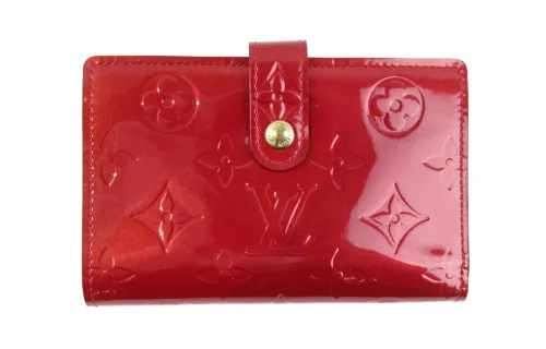 LOUIS VUITTON Patent Leather Wallet Women's Sugar Apple