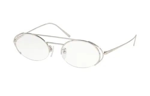 PRADA Titanium Aviator Eyeglass Frames Unisex Silver
